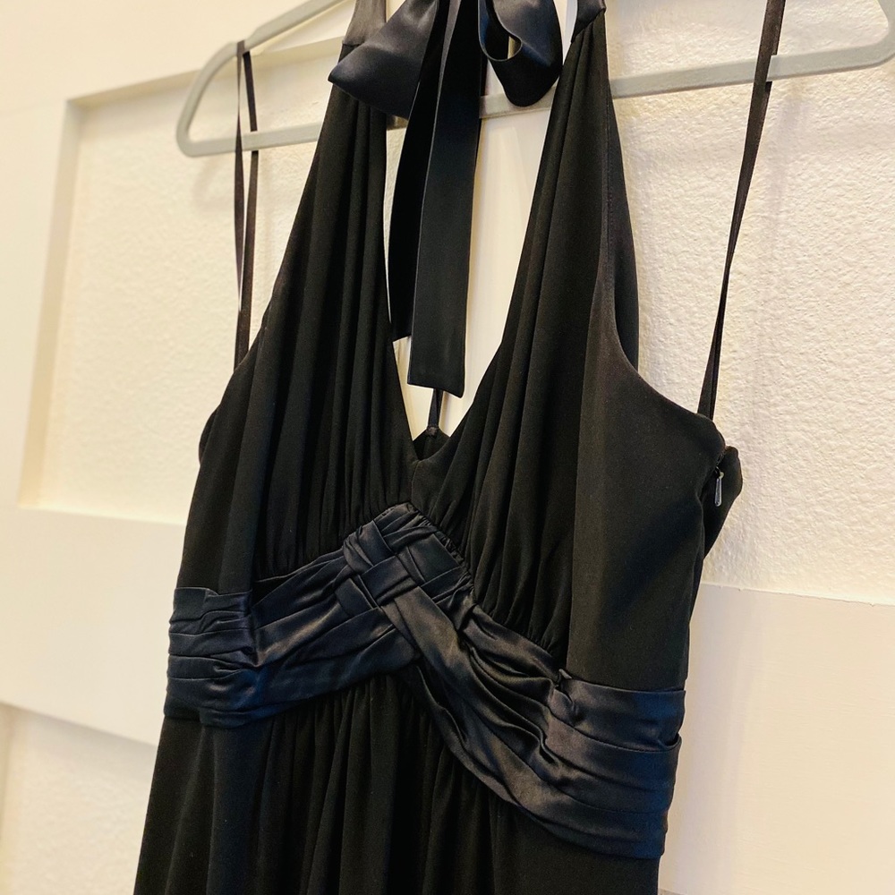 Jones New York Black Halter Dress Satin detail 8